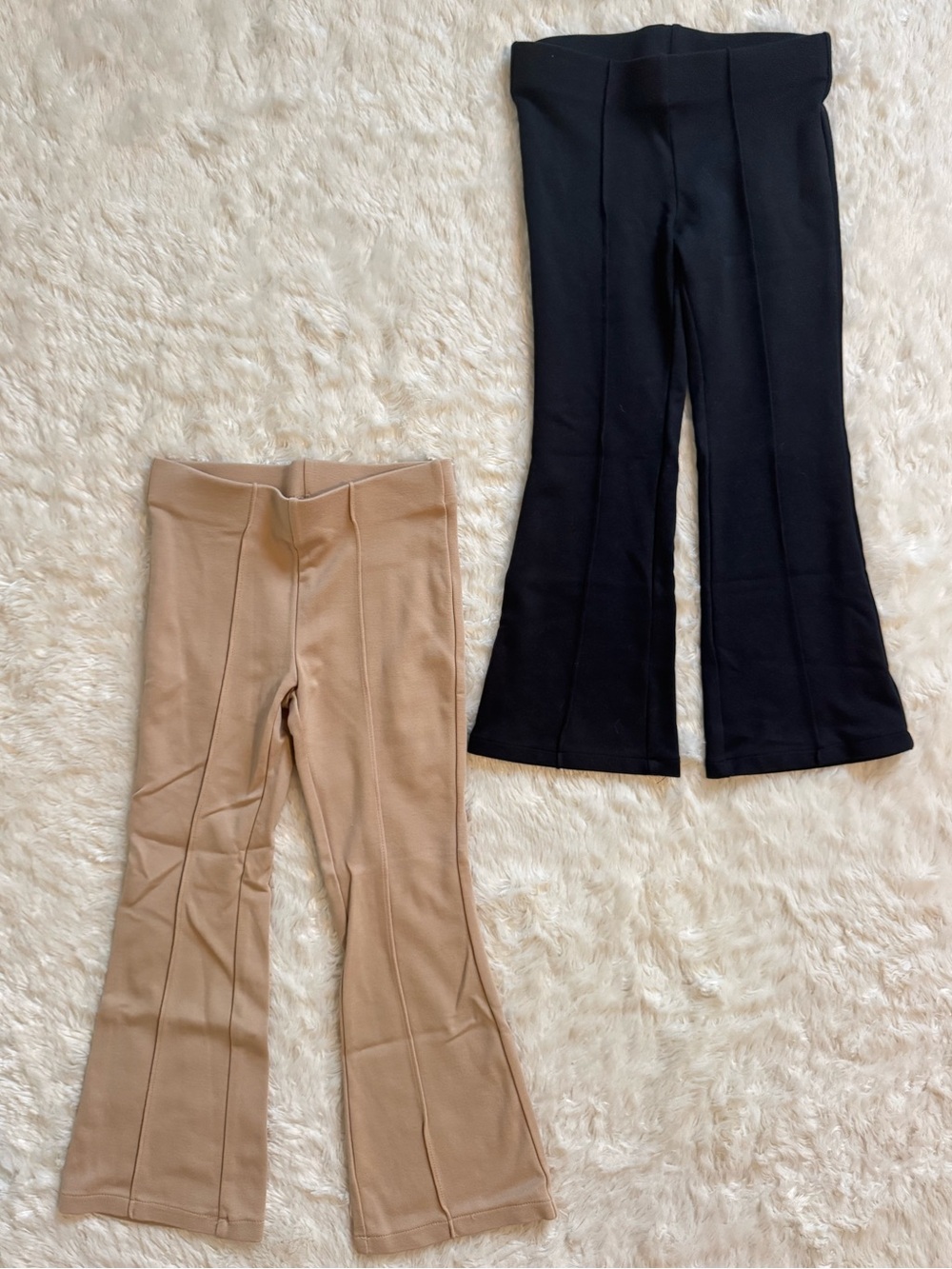 H&M Girls Flared Ponte Leggings Bundle in Black & Beige | Size 6